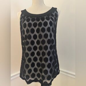 AGB Black and Gray Polka Dot Blouse